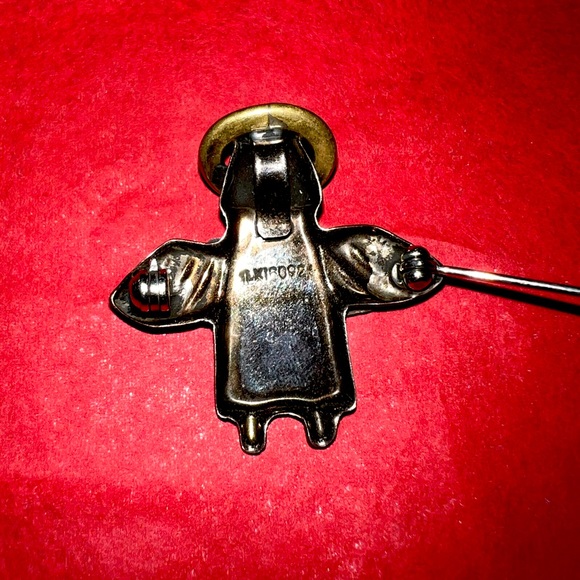 Vintage Ange Ailes Sweet Silver Mexico Angel Brooch Lapel Pin Serial#on backPGC - Picture 2 of 2